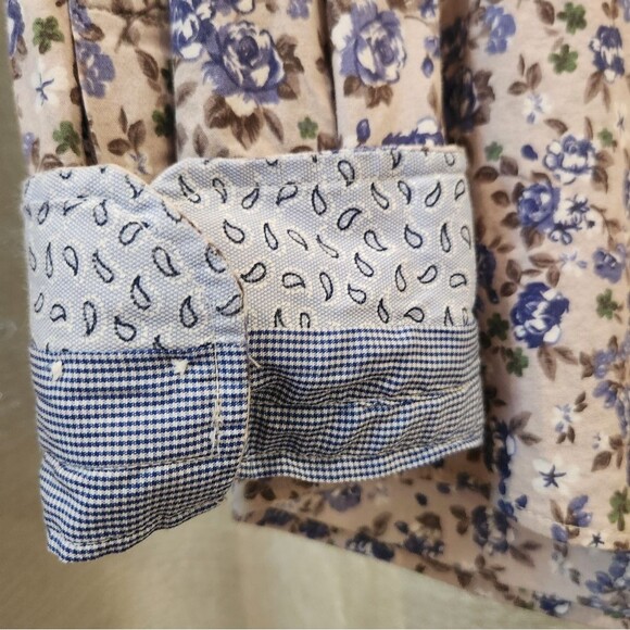 Dash & Dot Slim Fit Button Down Shirt Men’s XL Floral Gray Blue Long Sleeve - Picture 3 of 6